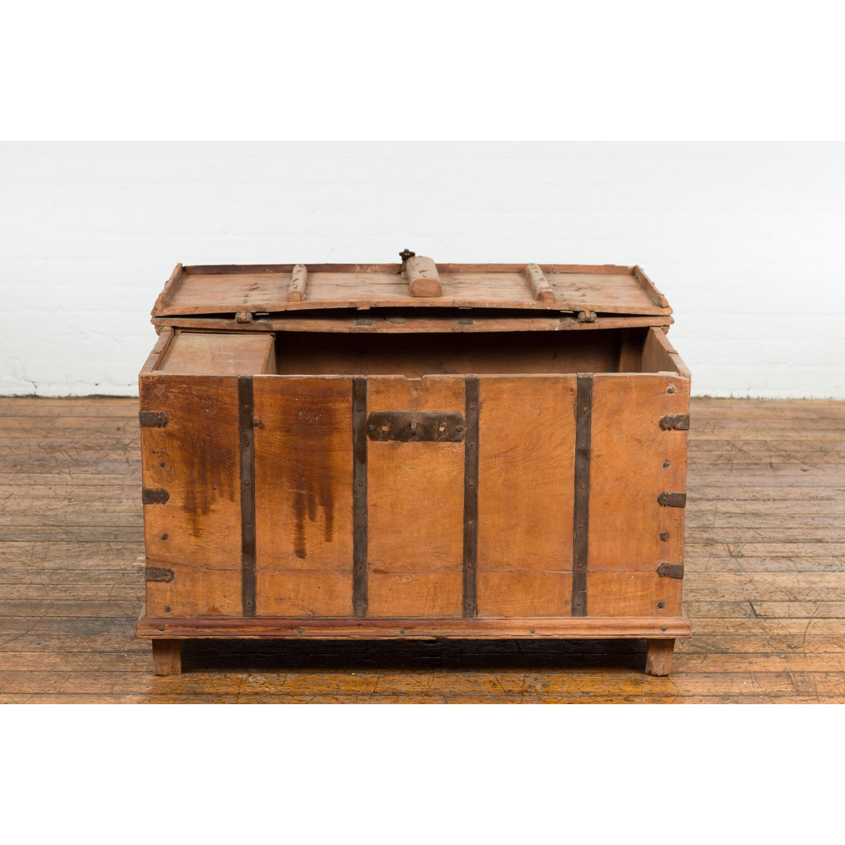 Light Brown Antique Storage Chest with Internal Compartment-12. Asian & Chinese Furniture, Art, Antiques, Vintage Home Décor for sale at FEA Home