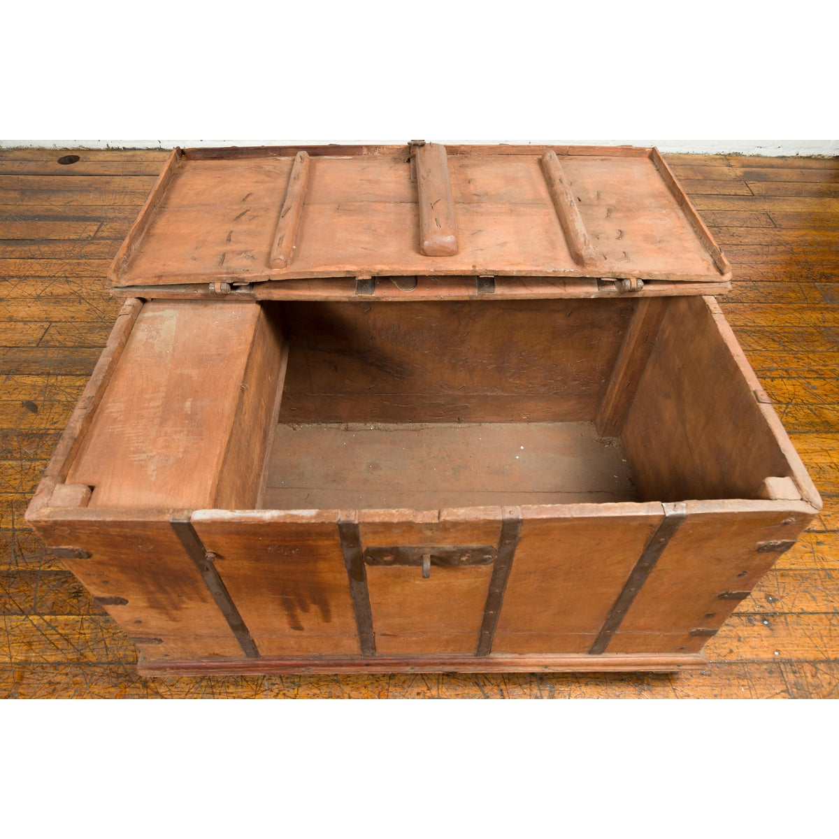 Light Brown Antique Storage Chest with Internal Compartment-13. Asian & Chinese Furniture, Art, Antiques, Vintage Home Décor for sale at FEA Home