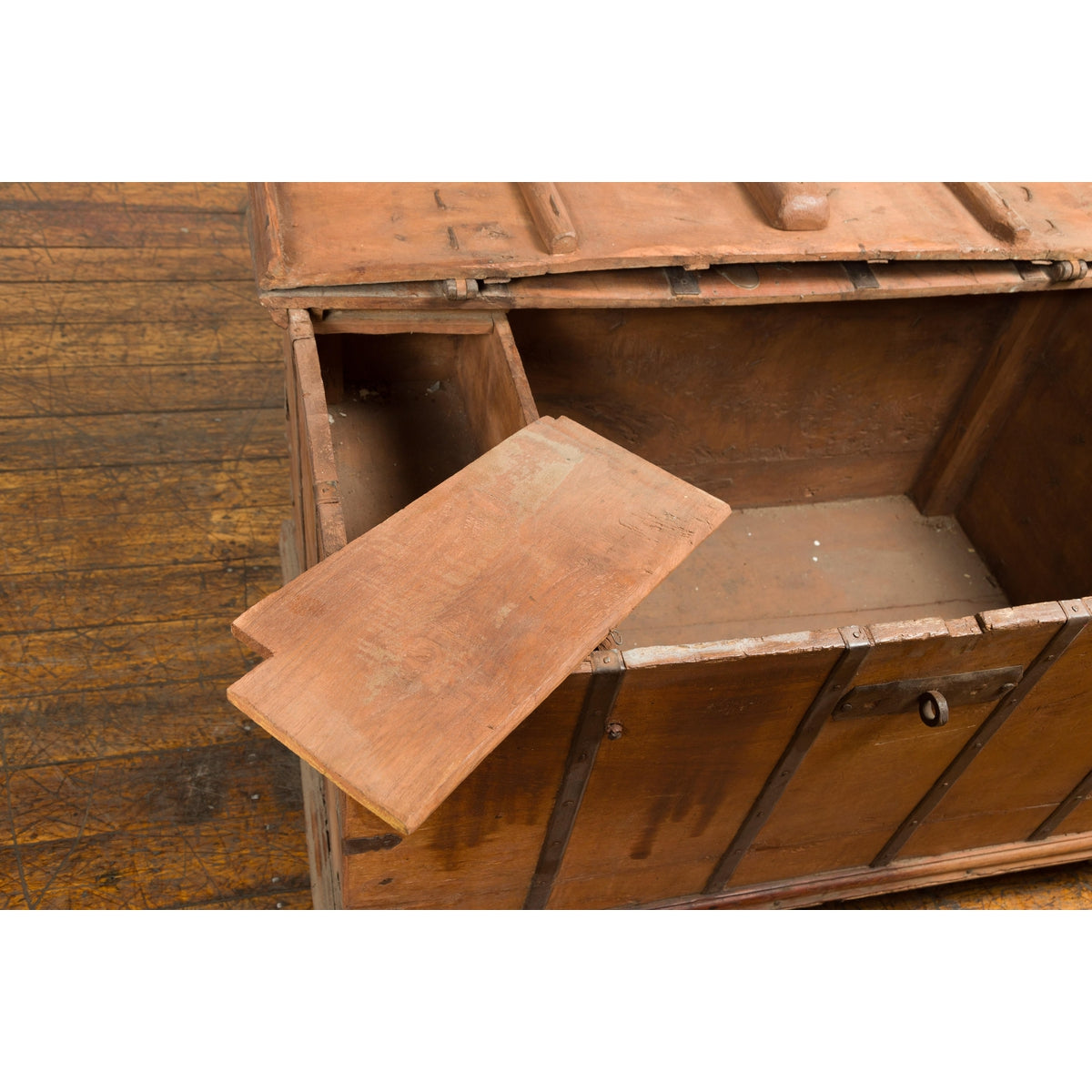 Light Brown Antique Storage Chest with Internal Compartment-14. Asian & Chinese Furniture, Art, Antiques, Vintage Home Décor for sale at FEA Home