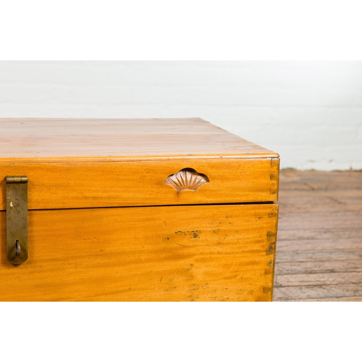 Vintage Chest with Carved Seashells on Lid-6. Asian & Chinese Furniture, Art, Antiques, Vintage Home Décor for sale at FEA Home