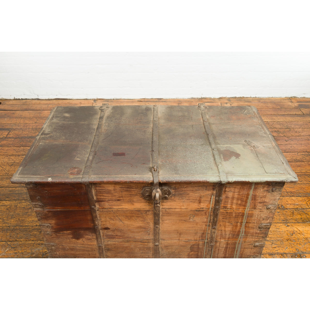 19th Century Blanket Chest with Brass Hardware and Rustic Character-10. Asian & Chinese Furniture, Art, Antiques, Vintage Home Décor for sale at FEA Home
