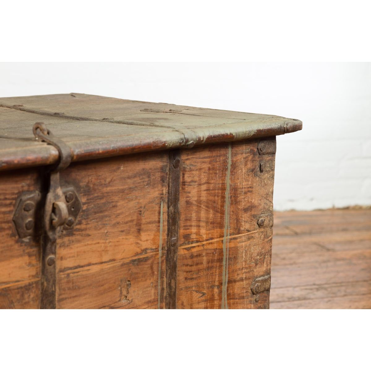 19th Century Blanket Chest with Brass Hardware and Rustic Character-12. Asian & Chinese Furniture, Art, Antiques, Vintage Home Décor for sale at FEA Home