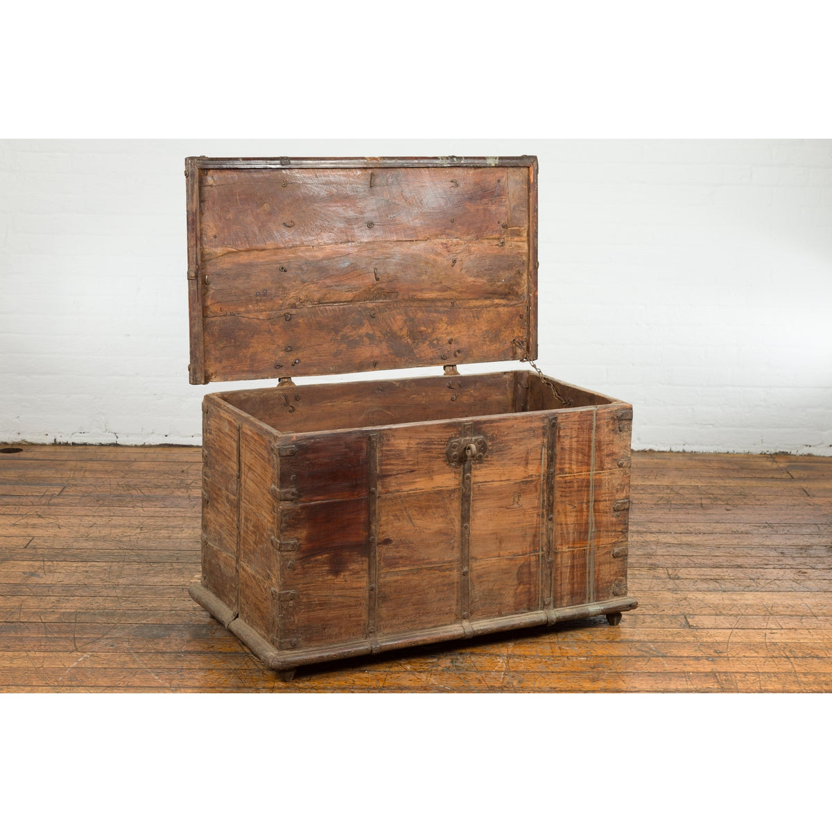 19th Century Blanket Chest with Brass Hardware and Rustic Character-13. Asian & Chinese Furniture, Art, Antiques, Vintage Home Décor for sale at FEA Home