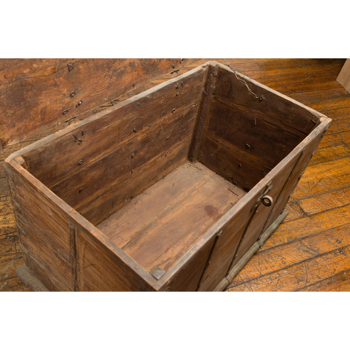 19th Century Blanket Chest with Brass Hardware and Rustic Character-14. Asian & Chinese Furniture, Art, Antiques, Vintage Home Décor for sale at FEA Home