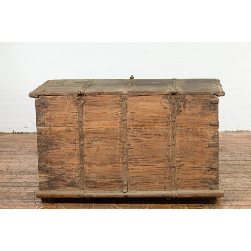 19th Century Blanket Chest with Brass Hardware and Rustic Character-YN7665-16. Asian & Chinese Furniture, Art, Antiques, Vintage Home Décor for sale at FEA Home
