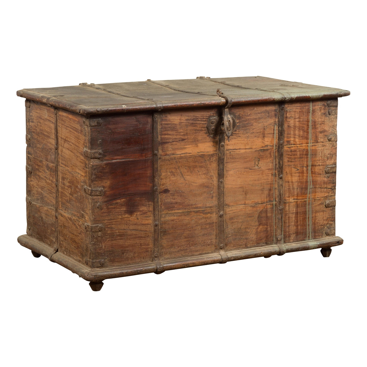 19th Century Blanket Chest with Brass Hardware and Rustic Character-18. Asian & Chinese Furniture, Art, Antiques, Vintage Home Décor for sale at FEA Home
