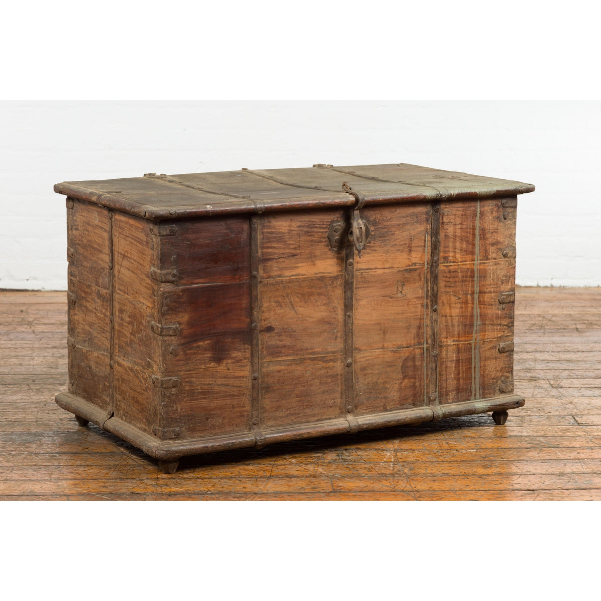 19th Century Blanket Chest with Brass Hardware and Rustic Character-2. Asian & Chinese Furniture, Art, Antiques, Vintage Home Décor for sale at FEA Home