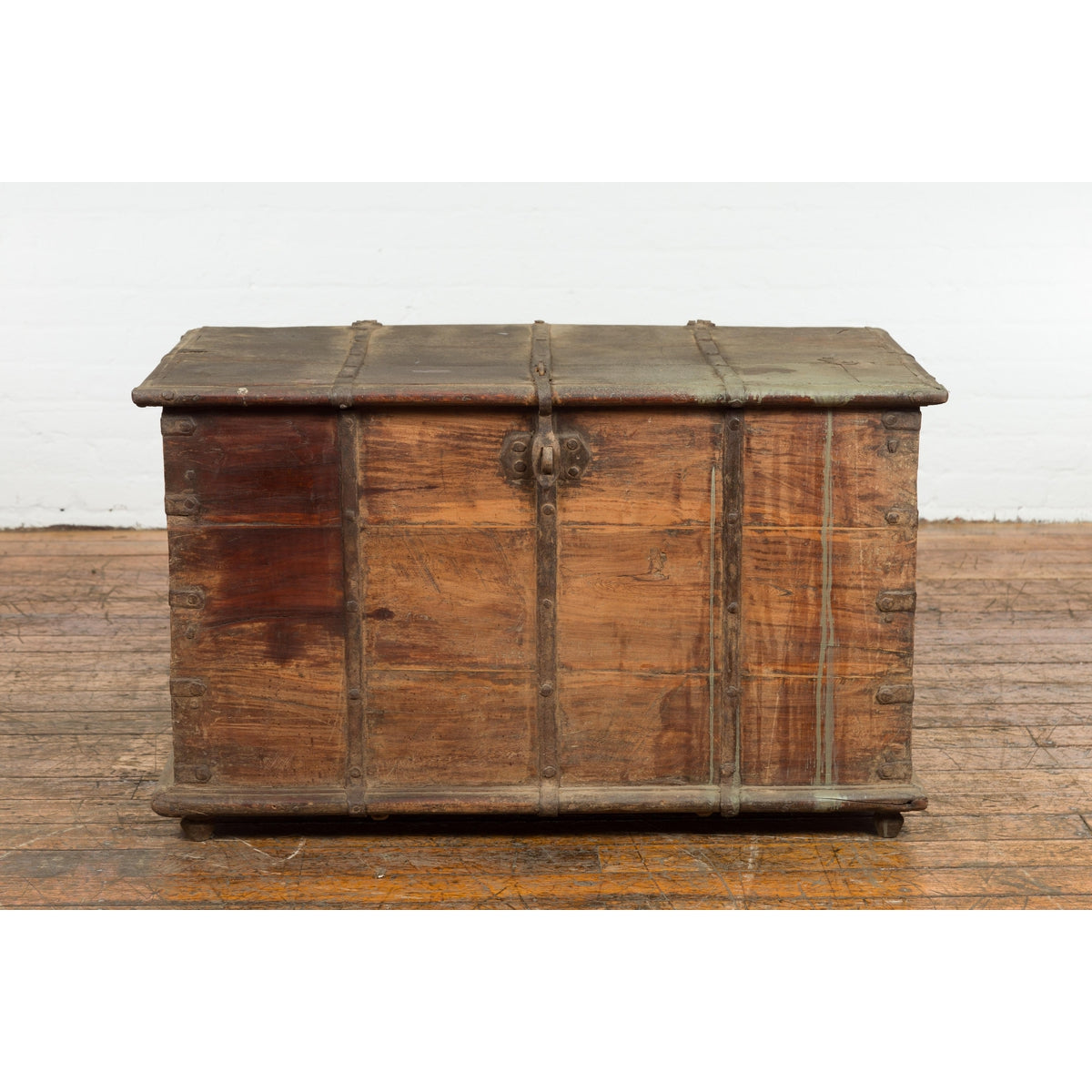 19th Century Blanket Chest with Brass Hardware and Rustic Character-3. Asian & Chinese Furniture, Art, Antiques, Vintage Home Décor for sale at FEA Home