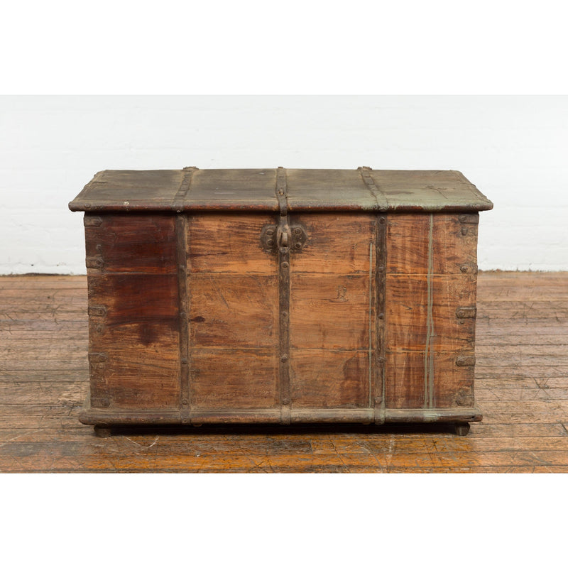 19th Century Blanket Chest with Brass Hardware and Rustic Character-YN7665-3. Asian & Chinese Furniture, Art, Antiques, Vintage Home Décor for sale at FEA Home