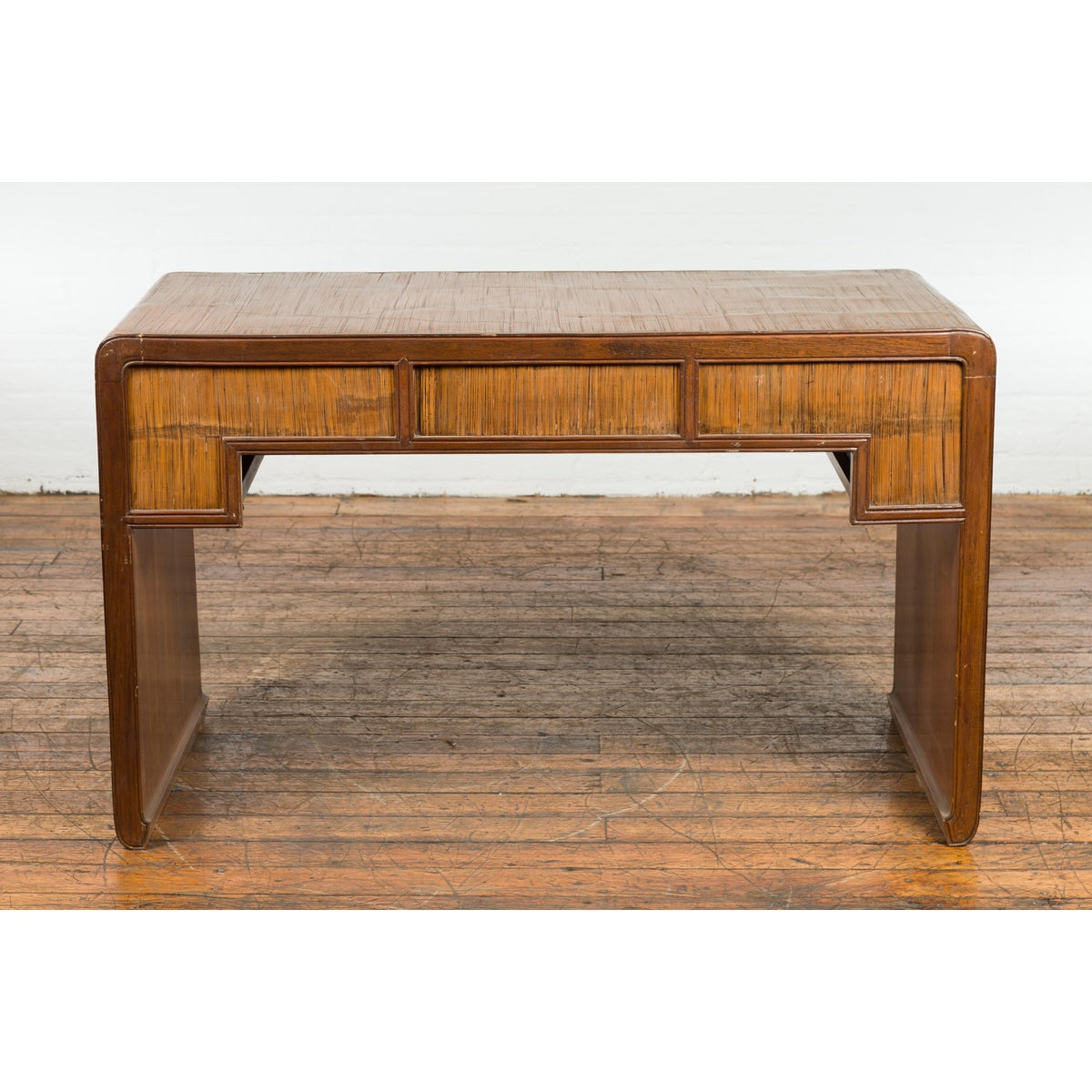 Waterfall Style Vintage Desk with Unique Drawer Design-14. Asian & Chinese Furniture, Art, Antiques, Vintage Home Décor for sale at FEA Home