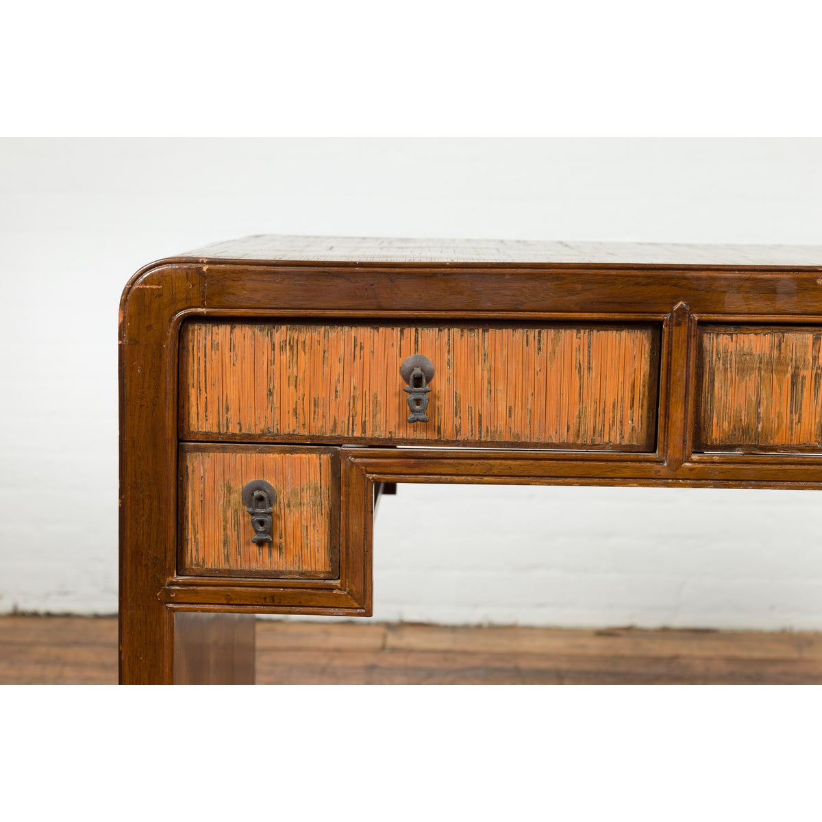 Waterfall Style Vintage Desk with Unique Drawer Design-3. Asian & Chinese Furniture, Art, Antiques, Vintage Home Décor for sale at FEA Home