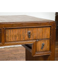 Waterfall Style Vintage Desk with Unique Drawer Design-4. Asian & Chinese Furniture, Art, Antiques, Vintage Home Décor for sale at FEA Home