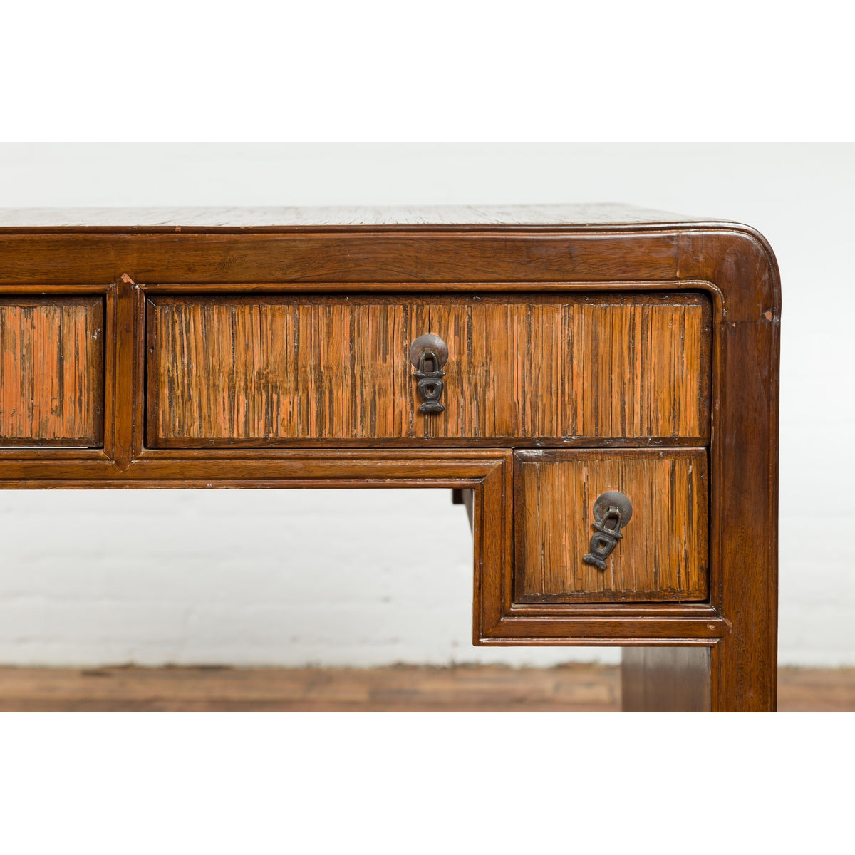 Waterfall Style Vintage Desk with Unique Drawer Design-5. Asian & Chinese Furniture, Art, Antiques, Vintage Home Décor for sale at FEA Home