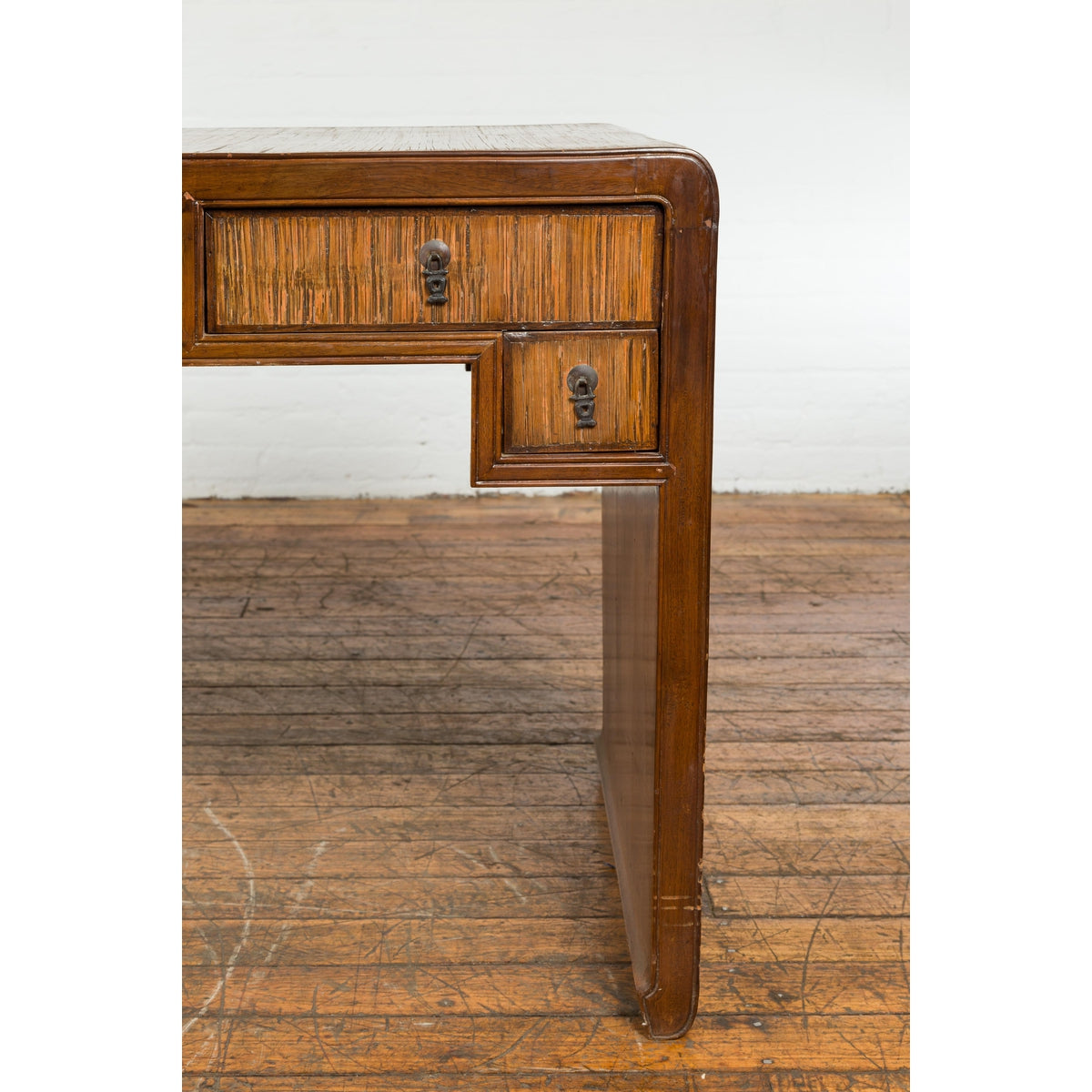 Waterfall Style Vintage Desk with Unique Drawer Design-7. Asian & Chinese Furniture, Art, Antiques, Vintage Home Décor for sale at FEA Home