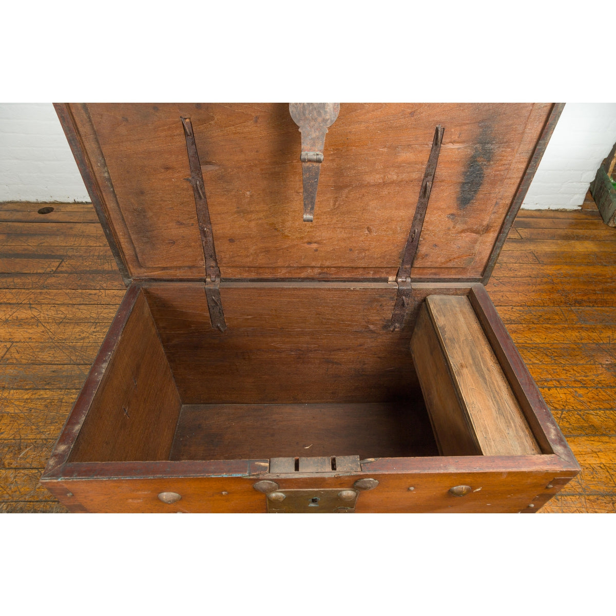 Indonesian Vintage Chest with Unique Latch & Side Handles-12. Asian & Chinese Furniture, Art, Antiques, Vintage Home Décor for sale at FEA Home