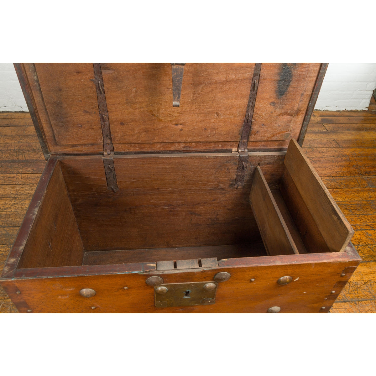 Indonesian Vintage Chest with Unique Latch & Side Handles-13. Asian & Chinese Furniture, Art, Antiques, Vintage Home Décor for sale at FEA Home