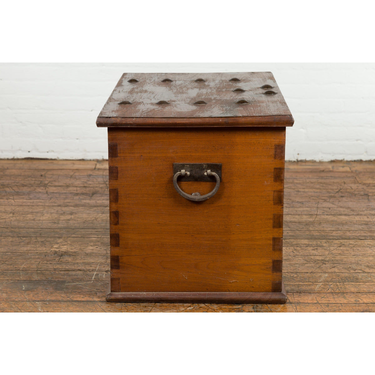 Indonesian Vintage Chest with Unique Latch & Side Handles-14. Asian & Chinese Furniture, Art, Antiques, Vintage Home Décor for sale at FEA Home