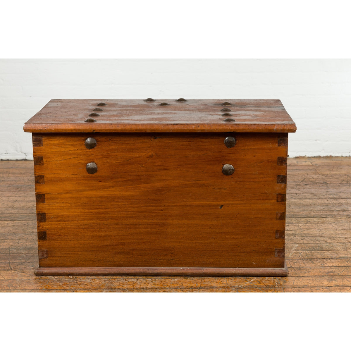 Indonesian Vintage Chest with Unique Latch & Side Handles-15. Asian & Chinese Furniture, Art, Antiques, Vintage Home Décor for sale at FEA Home