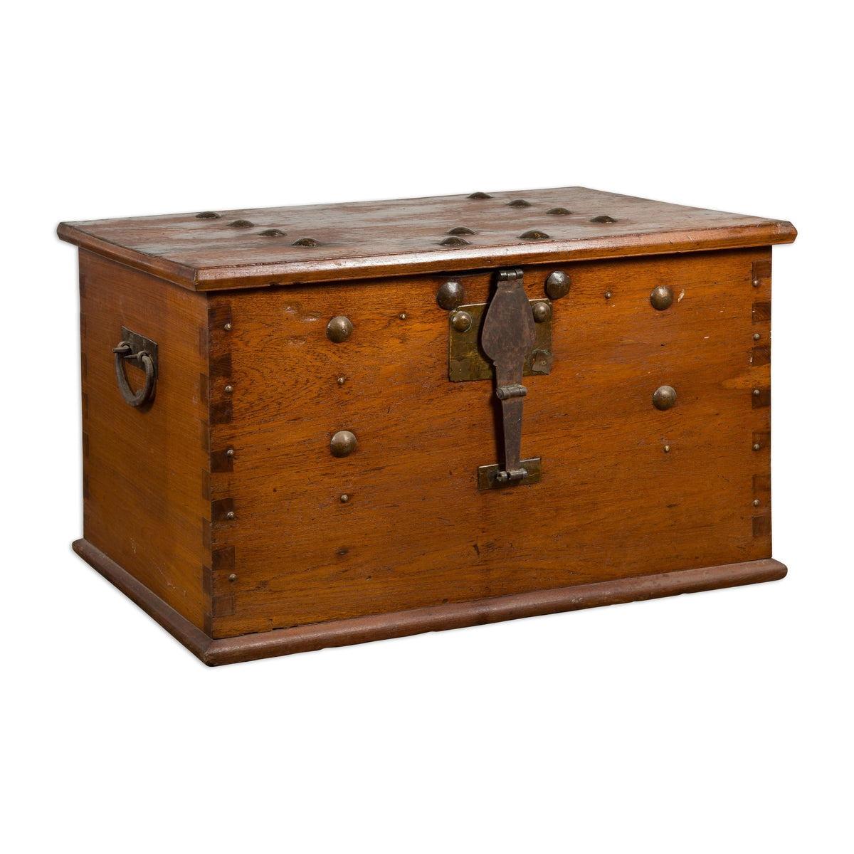 Indonesian Vintage Chest with Unique Latch & Side Handles-17. Asian & Chinese Furniture, Art, Antiques, Vintage Home Décor for sale at FEA Home