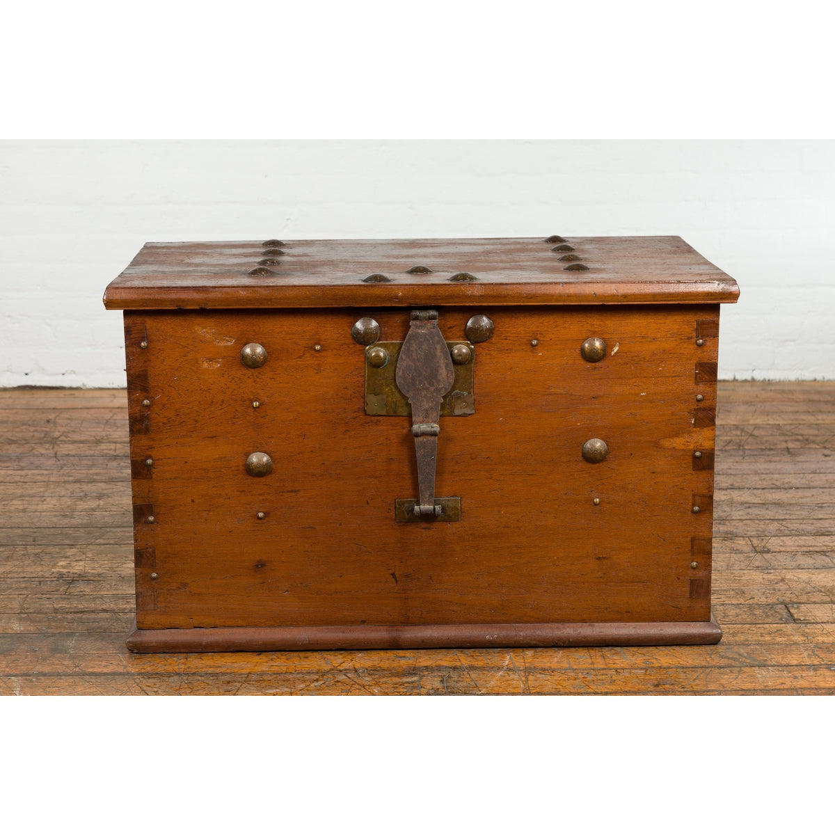 Indonesian Vintage Chest with Unique Latch & Side Handles-3. Asian & Chinese Furniture, Art, Antiques, Vintage Home Décor for sale at FEA Home