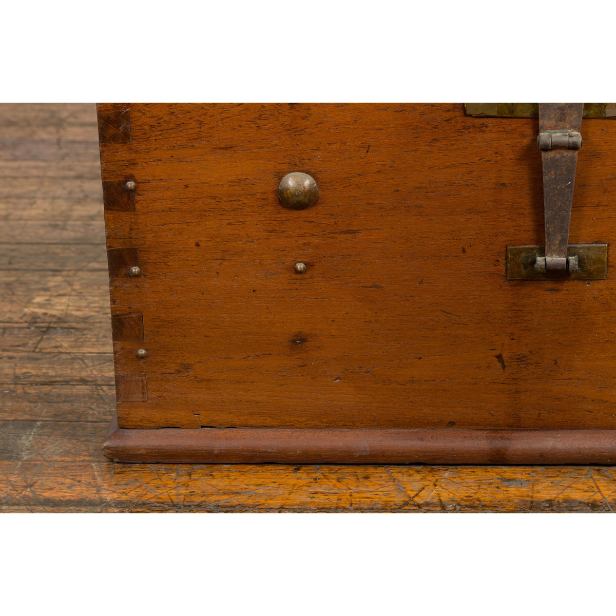 Indonesian Vintage Chest with Unique Latch & Side Handles-7. Asian & Chinese Furniture, Art, Antiques, Vintage Home Décor for sale at FEA Home