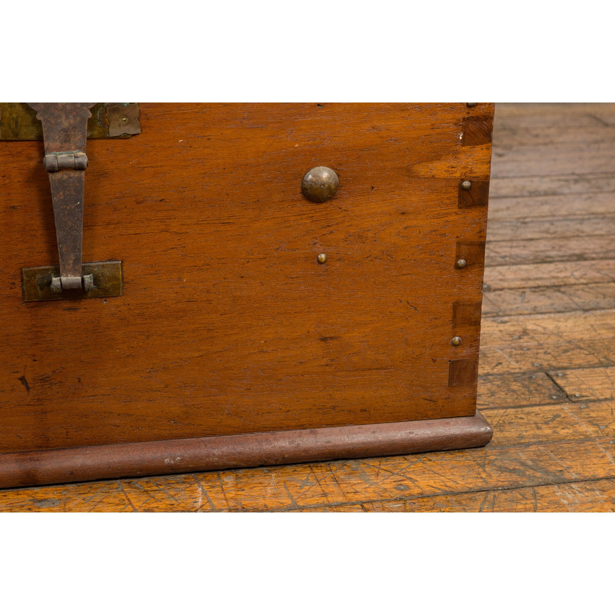 Indonesian Vintage Chest with Unique Latch & Side Handles-8. Asian & Chinese Furniture, Art, Antiques, Vintage Home Décor for sale at FEA Home