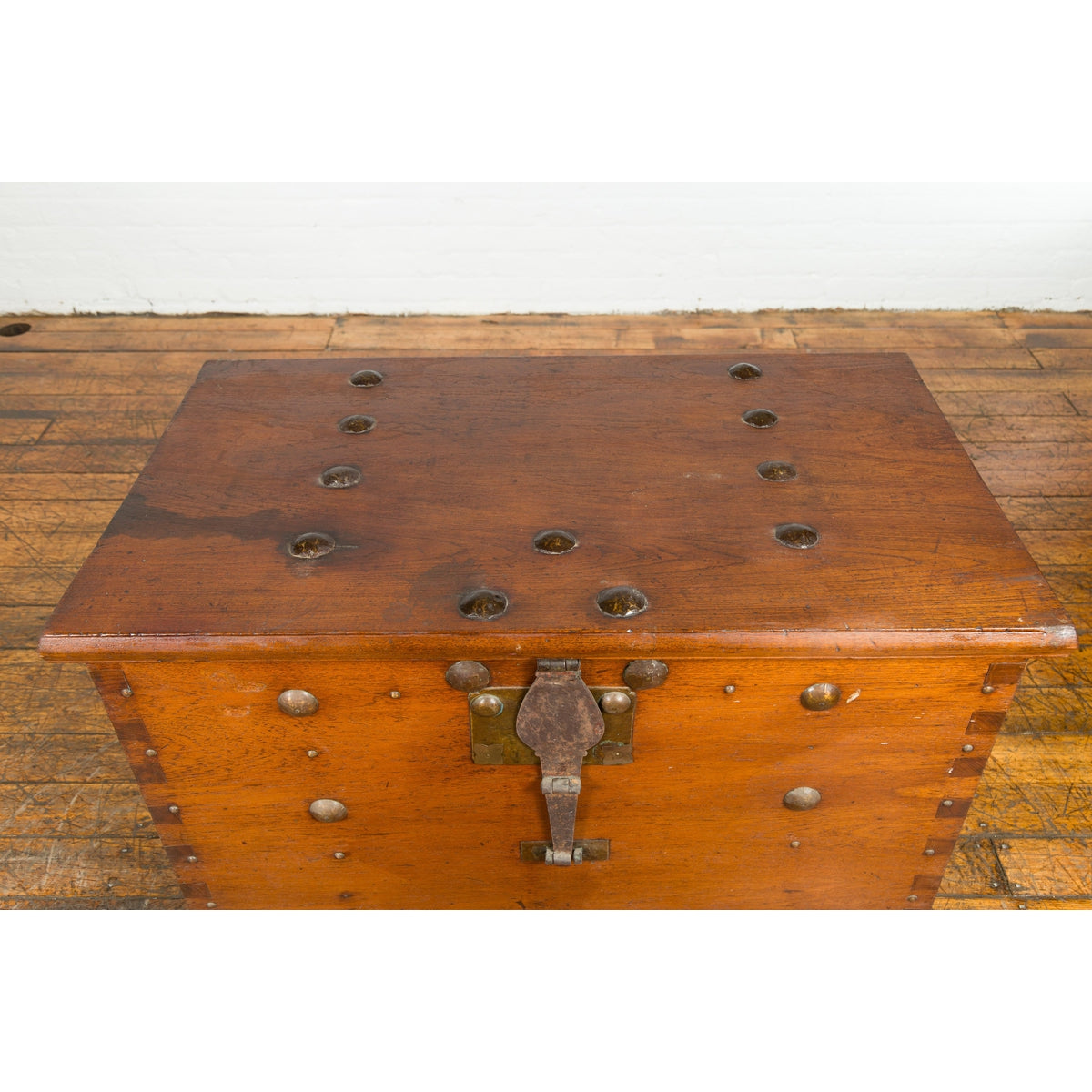 Indonesian Vintage Chest with Unique Latch & Side Handles-9. Asian & Chinese Furniture, Art, Antiques, Vintage Home Décor for sale at FEA Home