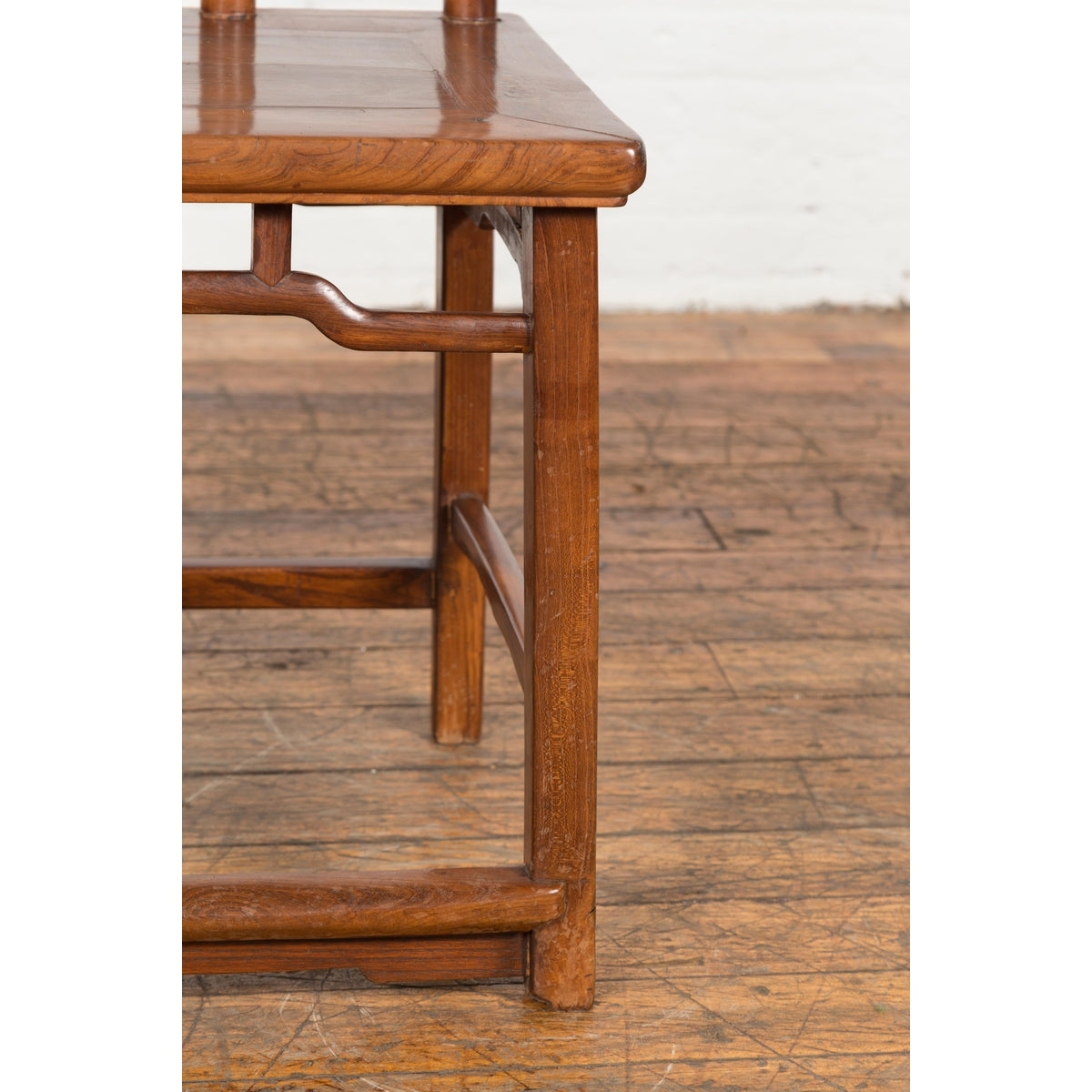Wooden Antique Chair with Slightly Arched Back-10. Asian & Chinese Furniture, Art, Antiques, Vintage Home Décor for sale at FEA Home
