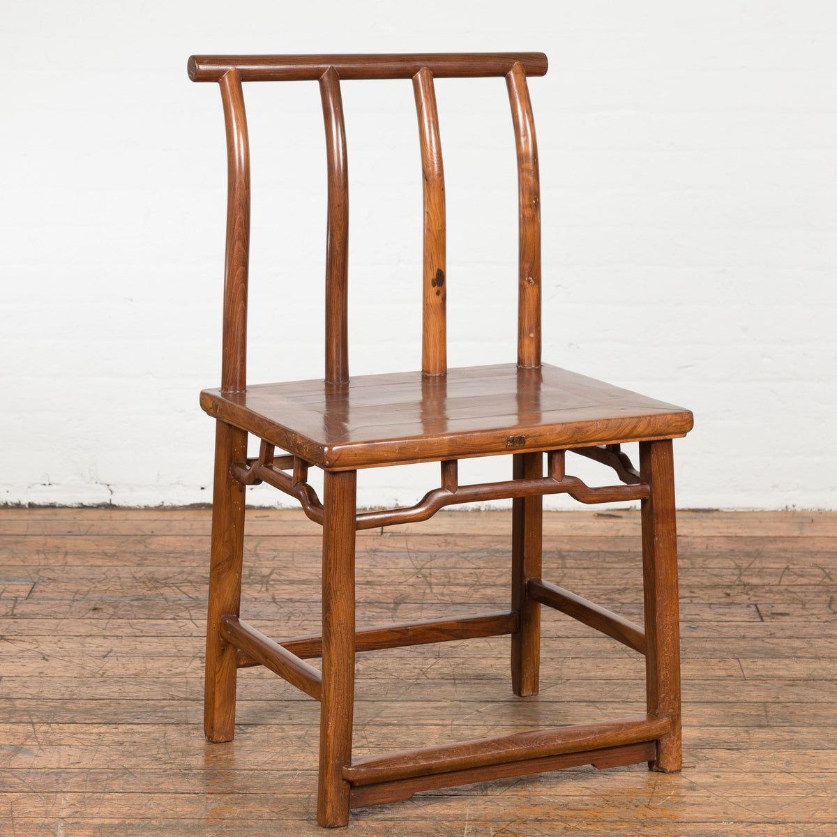 Wooden Antique Chair with Slightly Arched Back-11. Asian & Chinese Furniture, Art, Antiques, Vintage Home Décor for sale at FEA Home
