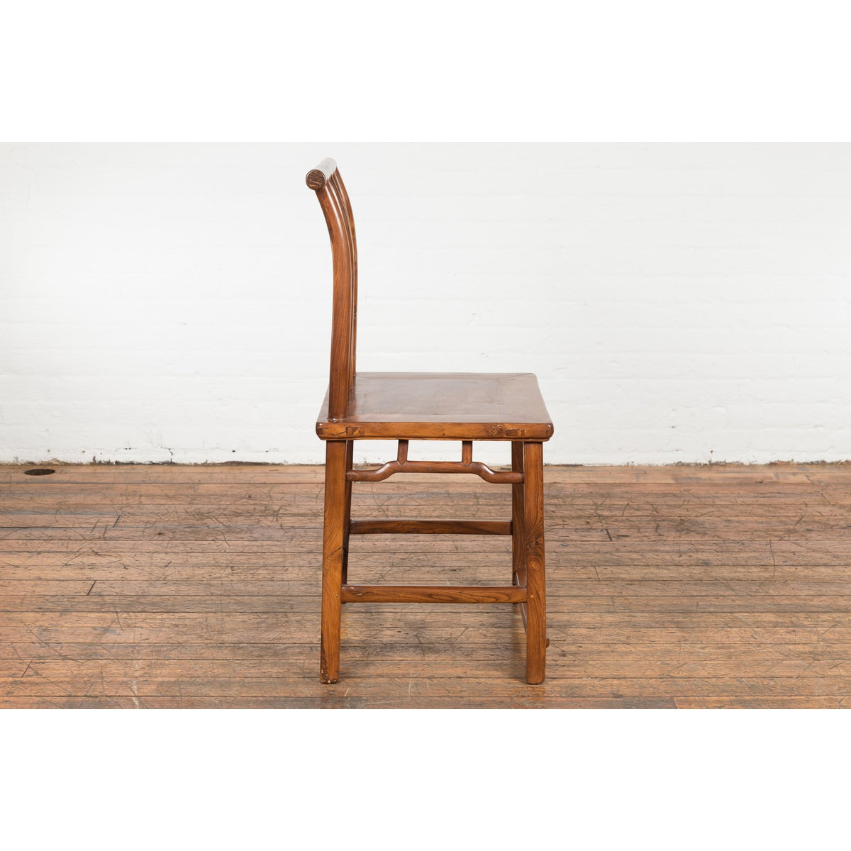 Wooden Antique Chair with Slightly Arched Back-14. Asian & Chinese Furniture, Art, Antiques, Vintage Home Décor for sale at FEA Home