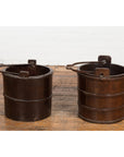 19th Century Chinese Wooden Well Buckets with Dark Brown Lacquer, Sold Each-14. Asian & Chinese Furniture, Art, Antiques, Vintage Home Décor for sale at FEA Home