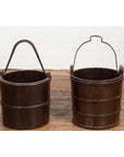 19th Century Chinese Wooden Well Buckets with Dark Brown Lacquer, Sold Each-15. Asian & Chinese Furniture, Art, Antiques, Vintage Home Décor for sale at FEA Home