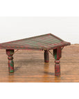 Triangular Green & Red Cart Converted into Coffee Table-14. Asian & Chinese Furniture, Art, Antiques, Vintage Home Décor for sale at FEA Home