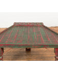 Triangular Green & Red Cart Converted into Coffee Table-17. Asian & Chinese Furniture, Art, Antiques, Vintage Home Décor for sale at FEA Home