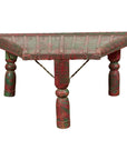 Triangular Green & Red Cart Converted into Coffee Table-1. Asian & Chinese Furniture, Art, Antiques, Vintage Home Décor for sale at FEA Home