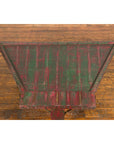 Triangular Green & Red Cart Converted into Coffee Table-4. Asian & Chinese Furniture, Art, Antiques, Vintage Home Décor for sale at FEA Home
