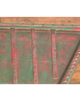 Triangular Green & Red Cart Converted into Coffee Table-6. Asian & Chinese Furniture, Art, Antiques, Vintage Home Décor for sale at FEA Home