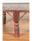 Triangular Green & Red Cart Converted into Coffee Table-9. Asian & Chinese Furniture, Art, Antiques, Vintage Home Décor for sale at FEA Home