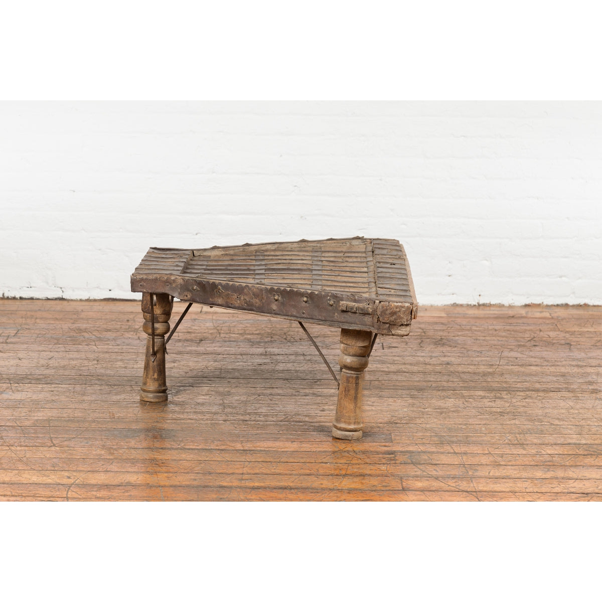 Rustic Coffee Table Made of 19th Century Indian Bullock Cart with Iron Details-15. Asian & Chinese Furniture, Art, Antiques, Vintage Home Décor for sale at FEA Home
