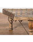 Rustic Coffee Table Made of 19th Century Indian Bullock Cart with Iron Details-16. Asian & Chinese Furniture, Art, Antiques, Vintage Home Décor for sale at FEA Home