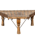 Rustic Coffee Table Made of 19th Century Indian Bullock Cart with Iron Details-1. Asian & Chinese Furniture, Art, Antiques, Vintage Home Décor for sale at FEA Home