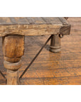Rustic Coffee Table Made of 19th Century Indian Bullock Cart with Iron Details-9. Asian & Chinese Furniture, Art, Antiques, Vintage Home Décor for sale at FEA Home