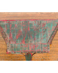 Rustic Red and Green Coffee Table with Trapezoidal Top and Iron Stretchers-15. Asian & Chinese Furniture, Art, Antiques, Vintage Home Décor for sale at FEA Home