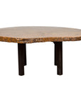 Brown and Black Organic Old Root Tree Slice Table with Straight Wooden Legs-1. Asian & Chinese Furniture, Art, Antiques, Vintage Home Décor for sale at FEA Home