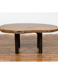Brown and Black Organic Old Root Tree Slice Table with Straight Wooden Legs-3. Asian & Chinese Furniture, Art, Antiques, Vintage Home Décor for sale at FEA Home