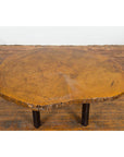 Brown and Black Organic Old Root Tree Slice Table with Straight Wooden Legs-4. Asian & Chinese Furniture, Art, Antiques, Vintage Home Décor for sale at FEA Home