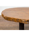 Brown and Black Organic Old Root Tree Slice Table with Straight Wooden Legs-9. Asian & Chinese Furniture, Art, Antiques, Vintage Home Décor for sale at FEA Home