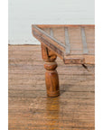 19th Century Bullock Cart Rustic Coffee Table with Twisted Iron Stretchers-11. Asian & Chinese Furniture, Art, Antiques, Vintage Home Décor for sale at FEA Home