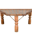 19th Century Bullock Cart Rustic Coffee Table with Twisted Iron Stretchers-17. Asian & Chinese Furniture, Art, Antiques, Vintage Home Décor for sale at FEA Home