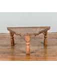 19th Century Bullock Cart Rustic Coffee Table with Twisted Iron Stretchers-2. Asian & Chinese Furniture, Art, Antiques, Vintage Home Décor for sale at FEA Home